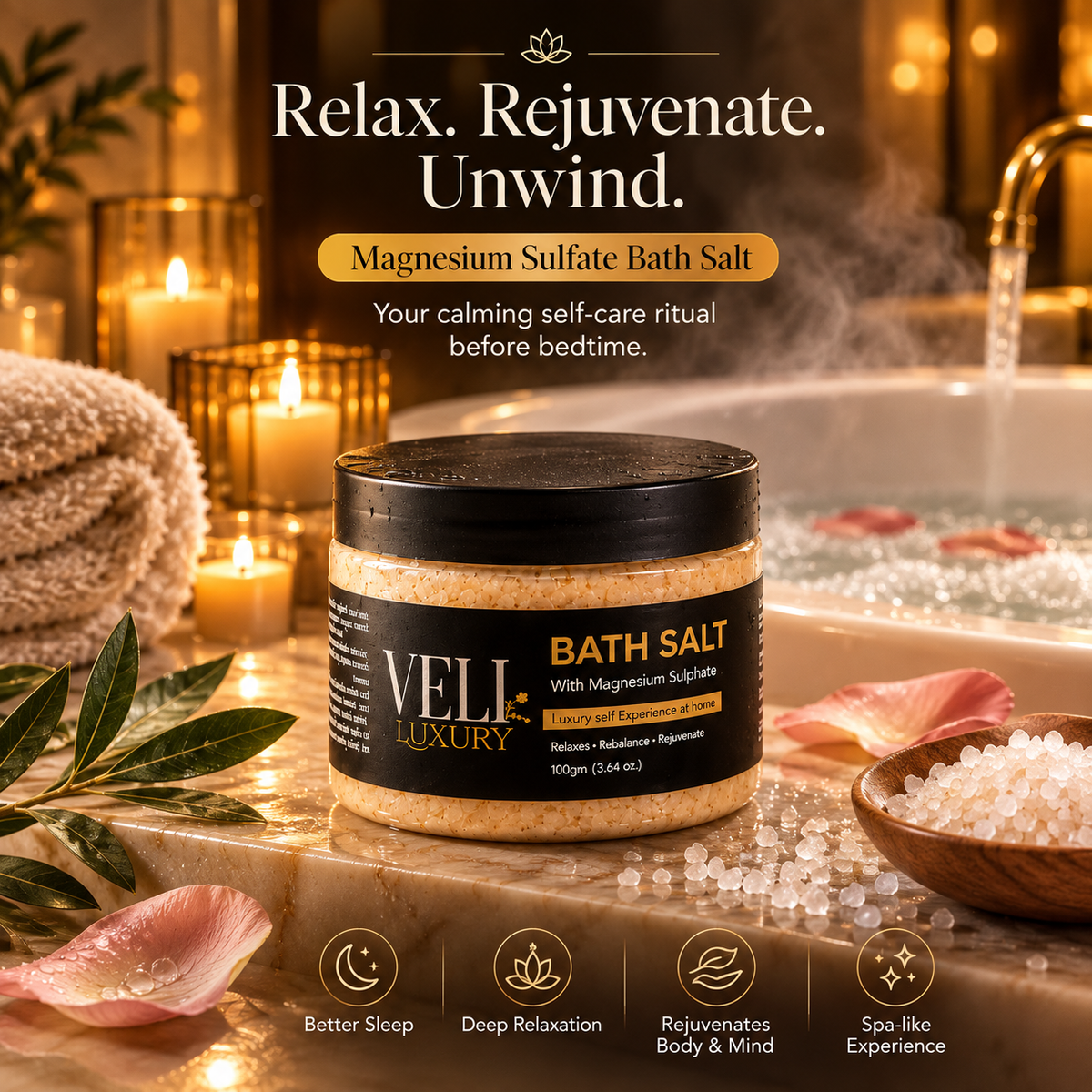 VELI Luxury Perfume Body Lotion Gift Set – 2 Lotions + Bath Salt
