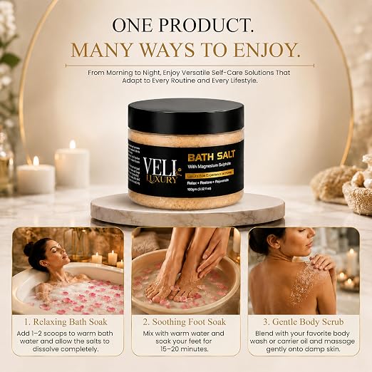 Rose & Saffron Mineral Bath Soak with Almond Oil – 100g